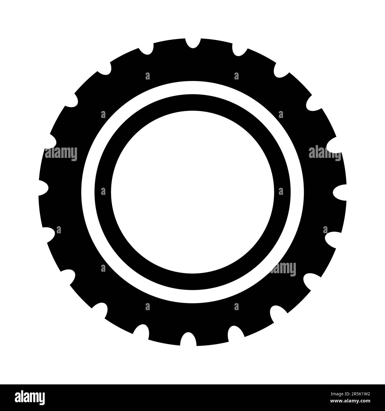 A tire and wheel icon flat vector design is a minimalist and modern graphic design element that depicts a car tire and wheel in a flat style. Icon Stock Vector