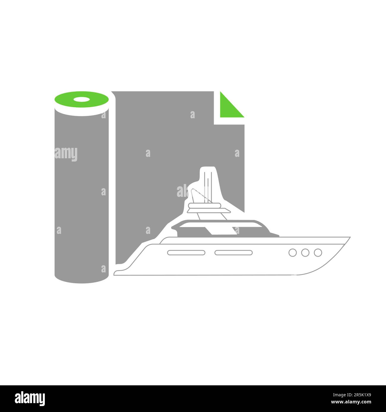 Boat wrapping icon flat, vector button A boat wrapping icon flat, vector button is a simple and elegant graphic design element that represents wrap. Stock Vector