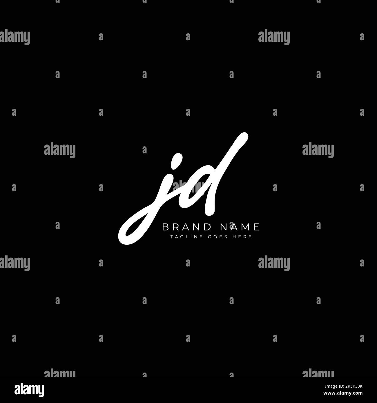 J, D, JD Initial letter handwritten and signature vector image logo Stock Vector