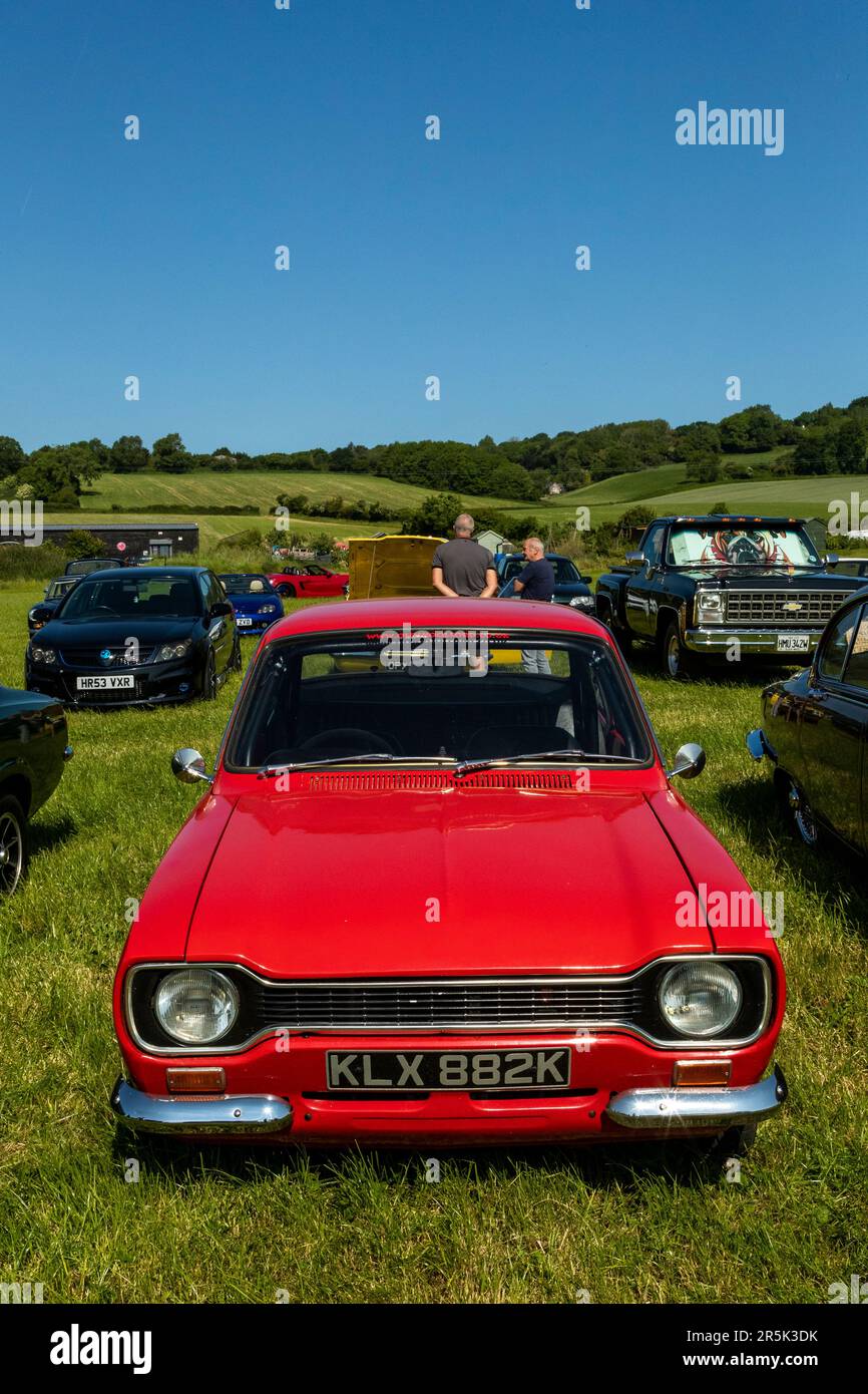 Classic car meet at Hanley Farm, Chepstow Stock Photo Alamy