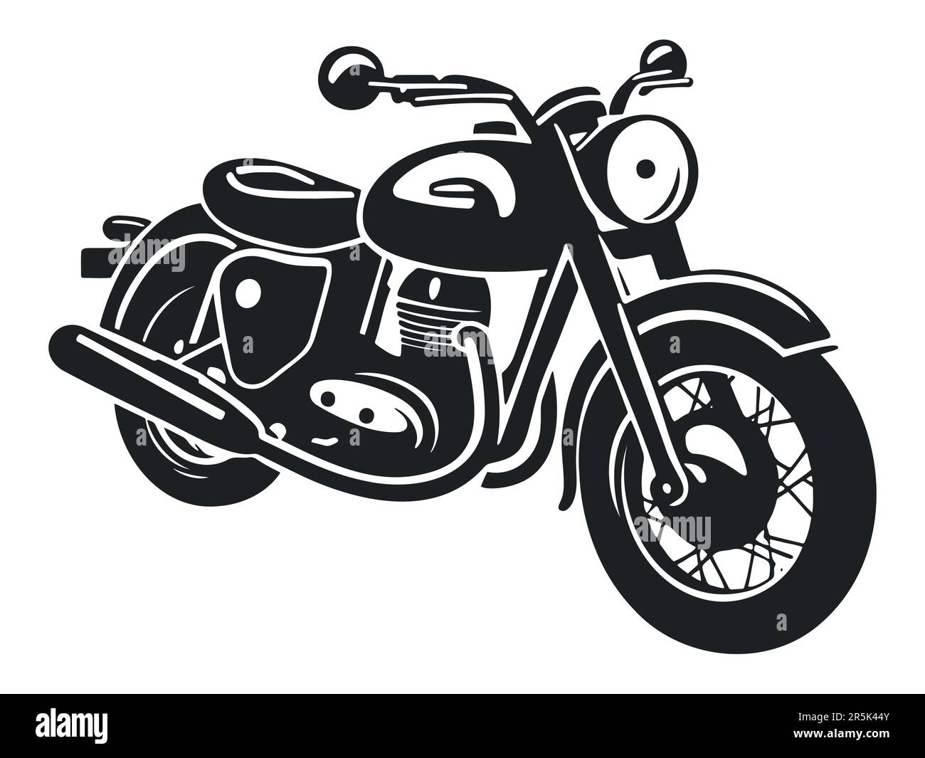 Motorcycle icon or sign. Vector black silhouette of a motorcycle. Stock Vector