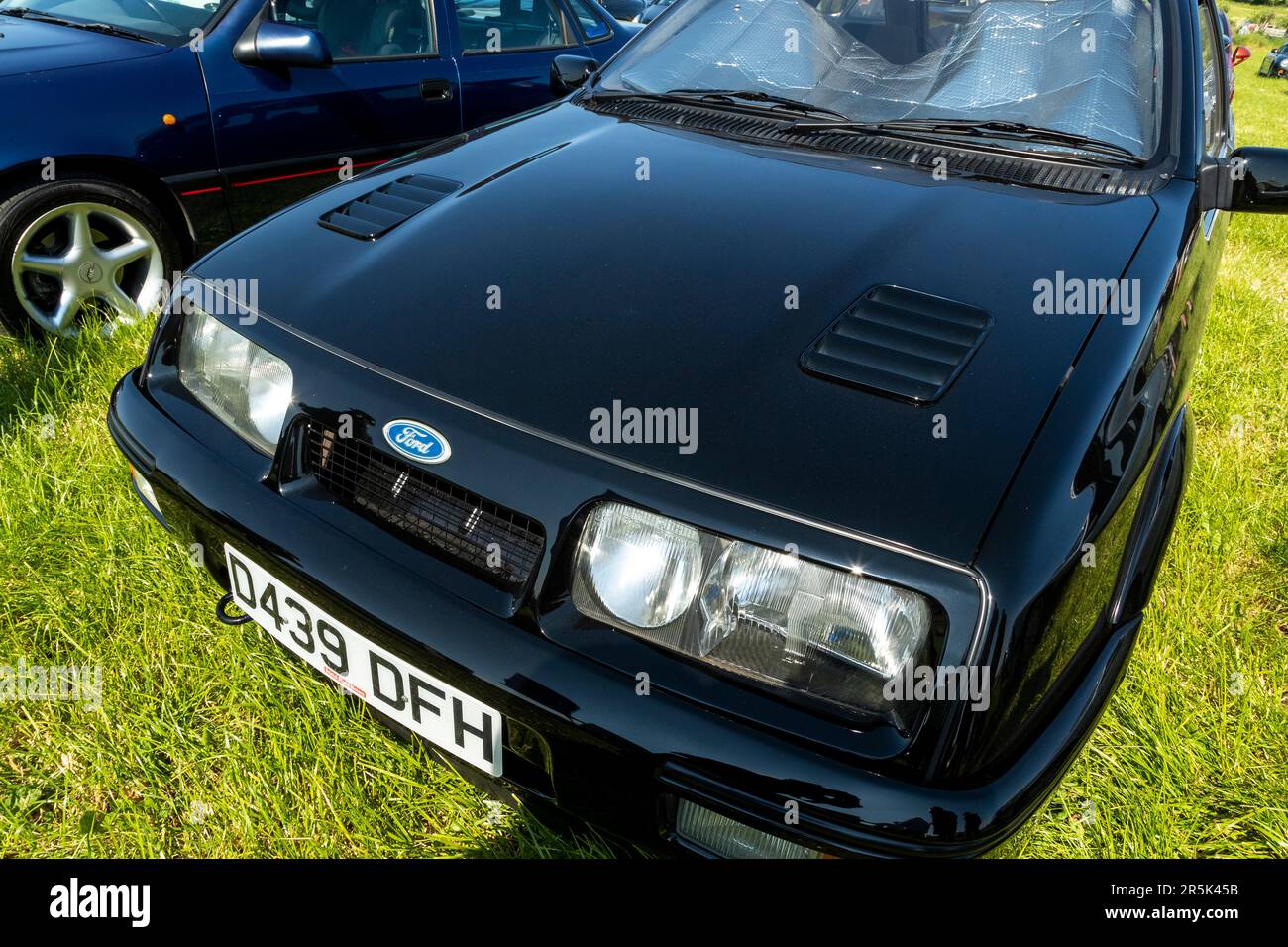 1987 Ford Sierra RS Cosworth. Classic car meet at Hanley Farm, Chepstow. Stock Photo