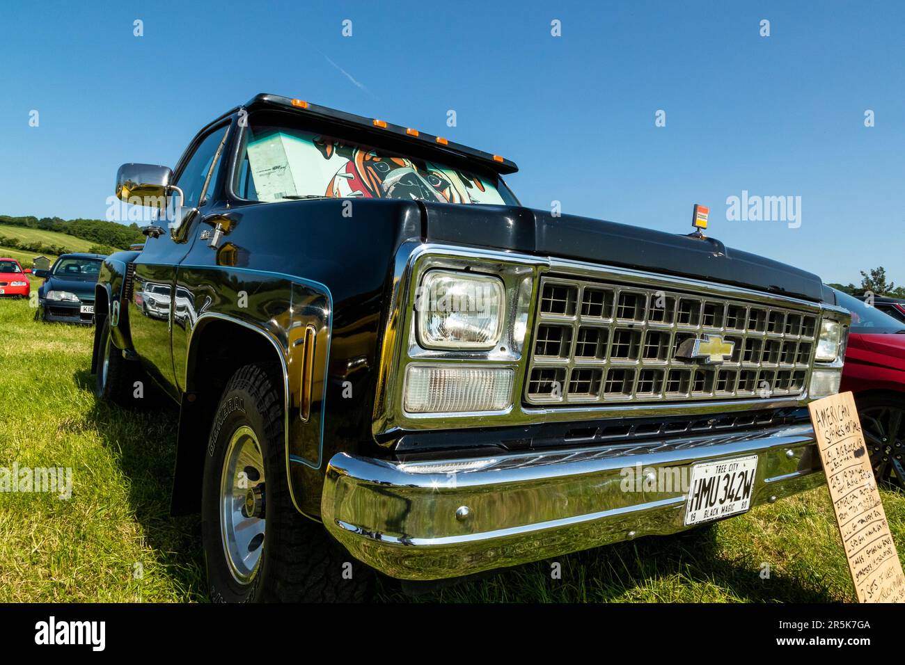 Classic car meet at Hanley Farm, Chepstow Stock Photo Alamy