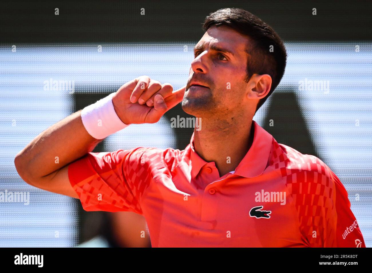 Novak DJOKOVIC of Serbia celebrates his point during the eighth day of