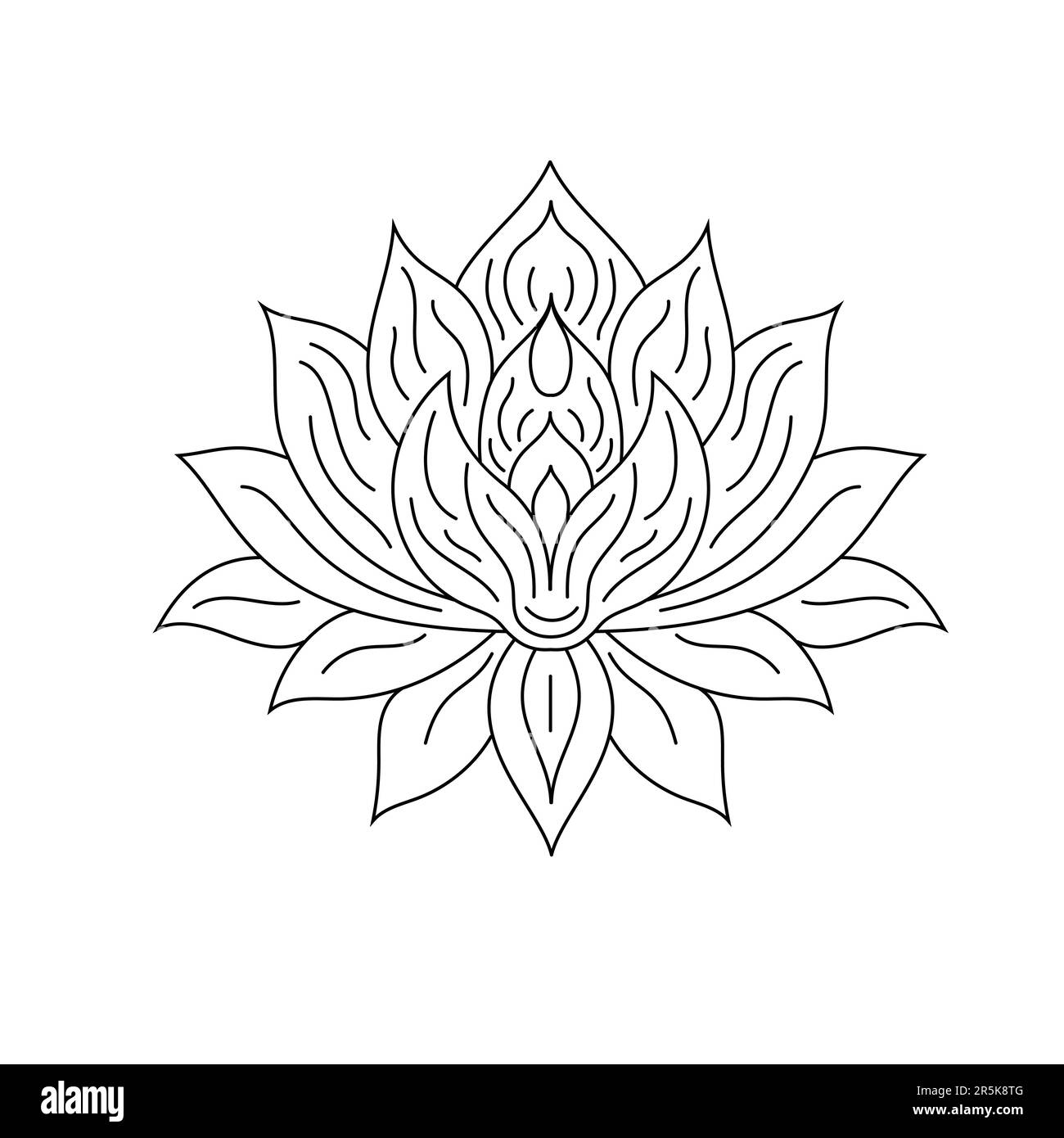 Lotus flower in flat linear style Stock Vector Image & Art - Alamy
