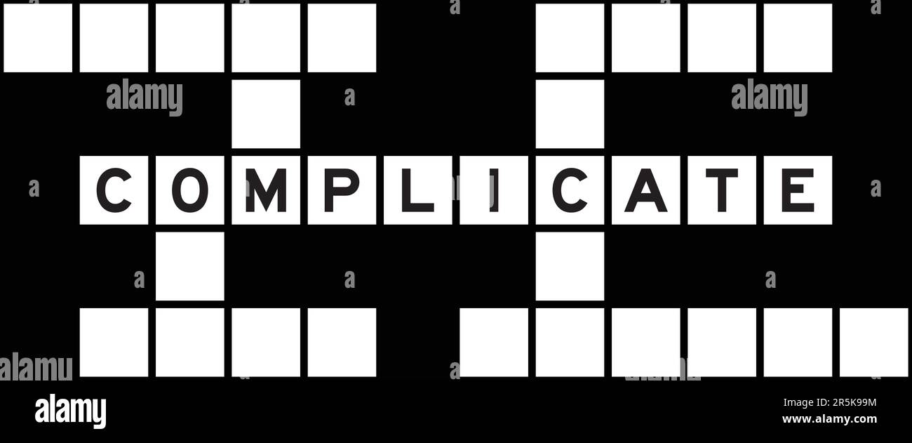 Alphabet letter in word complicate on crossword puzzle background Stock