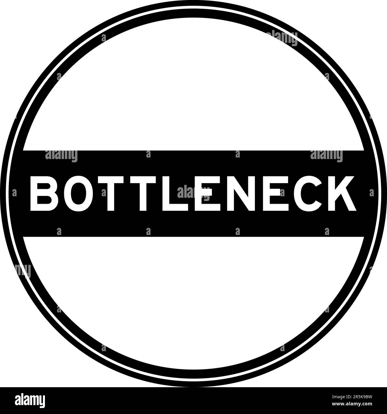 Black color round seal sticker in word bottleneck on white background Stock Vector
