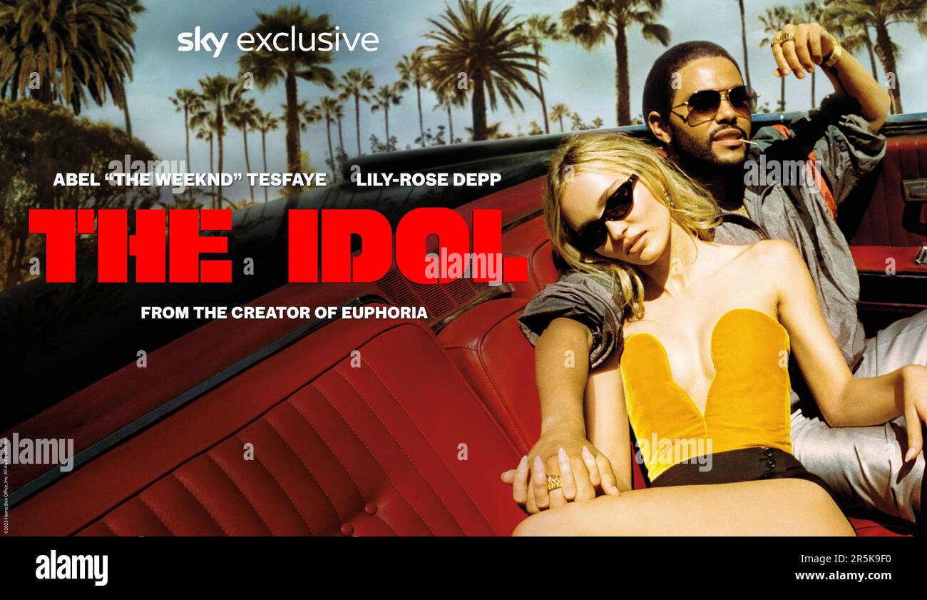 The Idol TV show poster Lily-Rose Depp & The Weeknd Stock Photo - Alamy