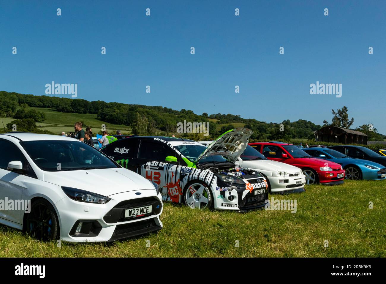 Classic car meet at Hanley Farm, Chepstow Stock Photo Alamy