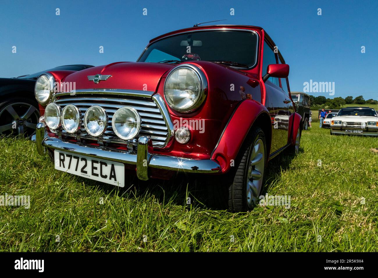 Mini. Classic car meet at Hanley Farm, Chepstow Stock Photo Alamy