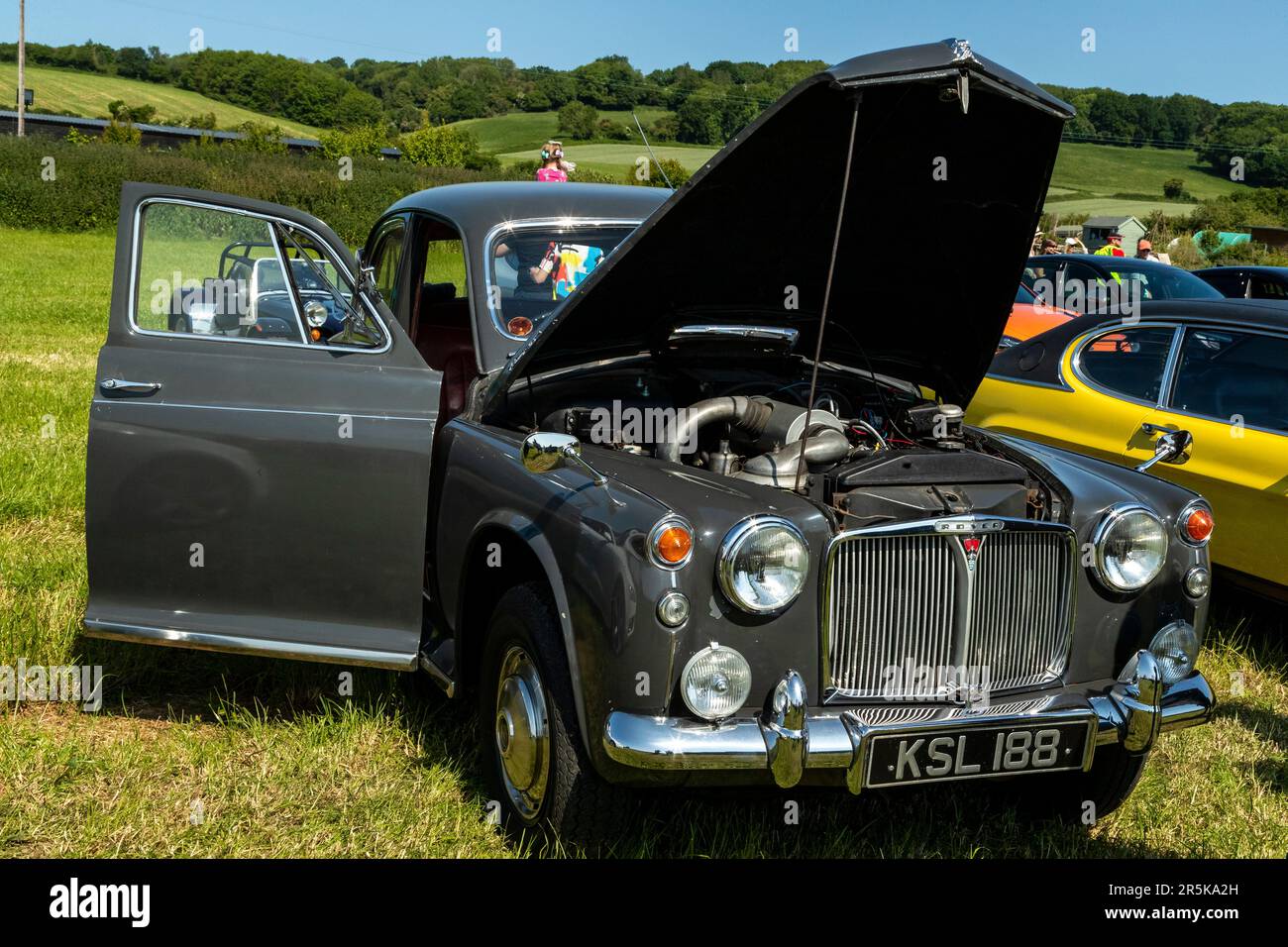 Classic car meet at Hanley Farm, Chepstow Stock Photo Alamy