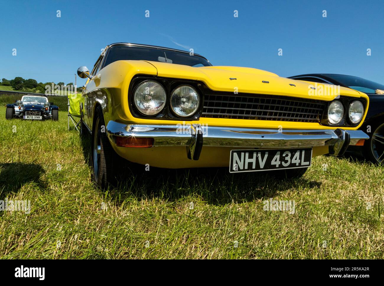 1972 Ford Capri 1600 GT. Classic car meet at Hanley Farm, Chepstow. Stock Photo