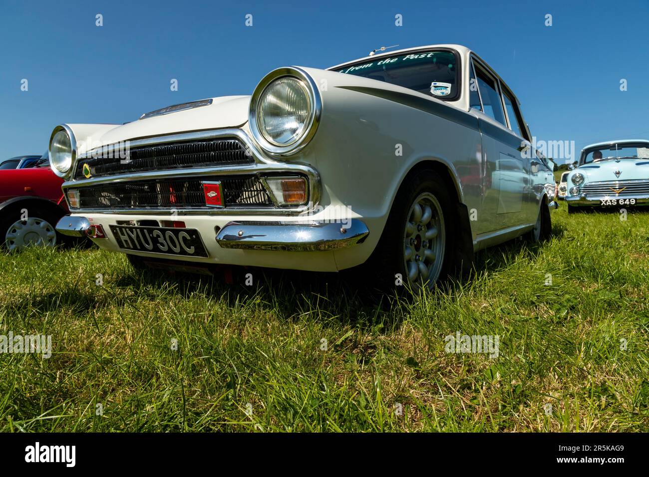 Mk1 Ford Cortina. Classic car meet at Hanley Farm, Chepstow Stock Photo