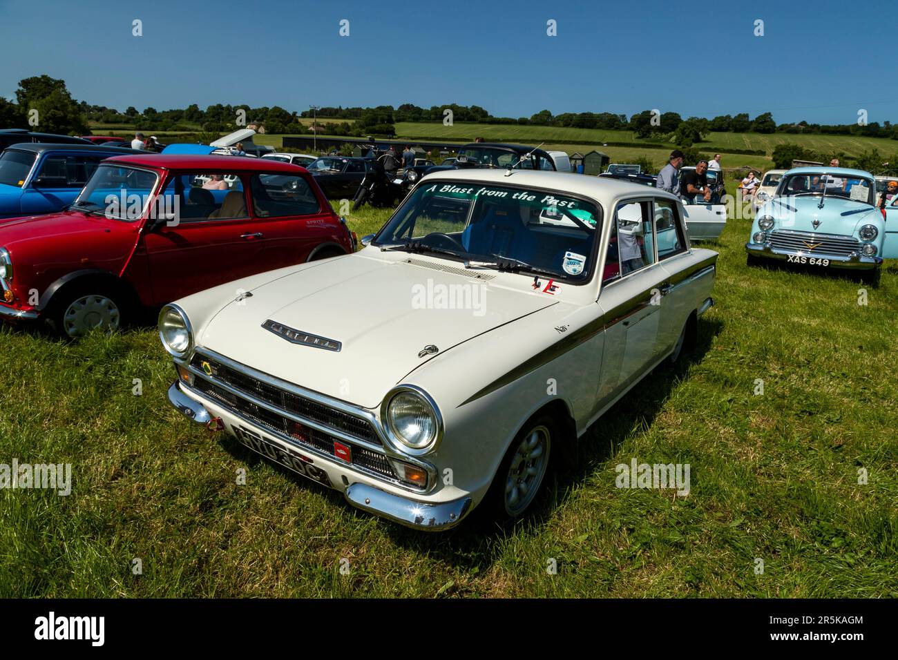 Mk1 Ford Cortina. Classic car meet at Hanley Farm, Chepstow Stock Photo