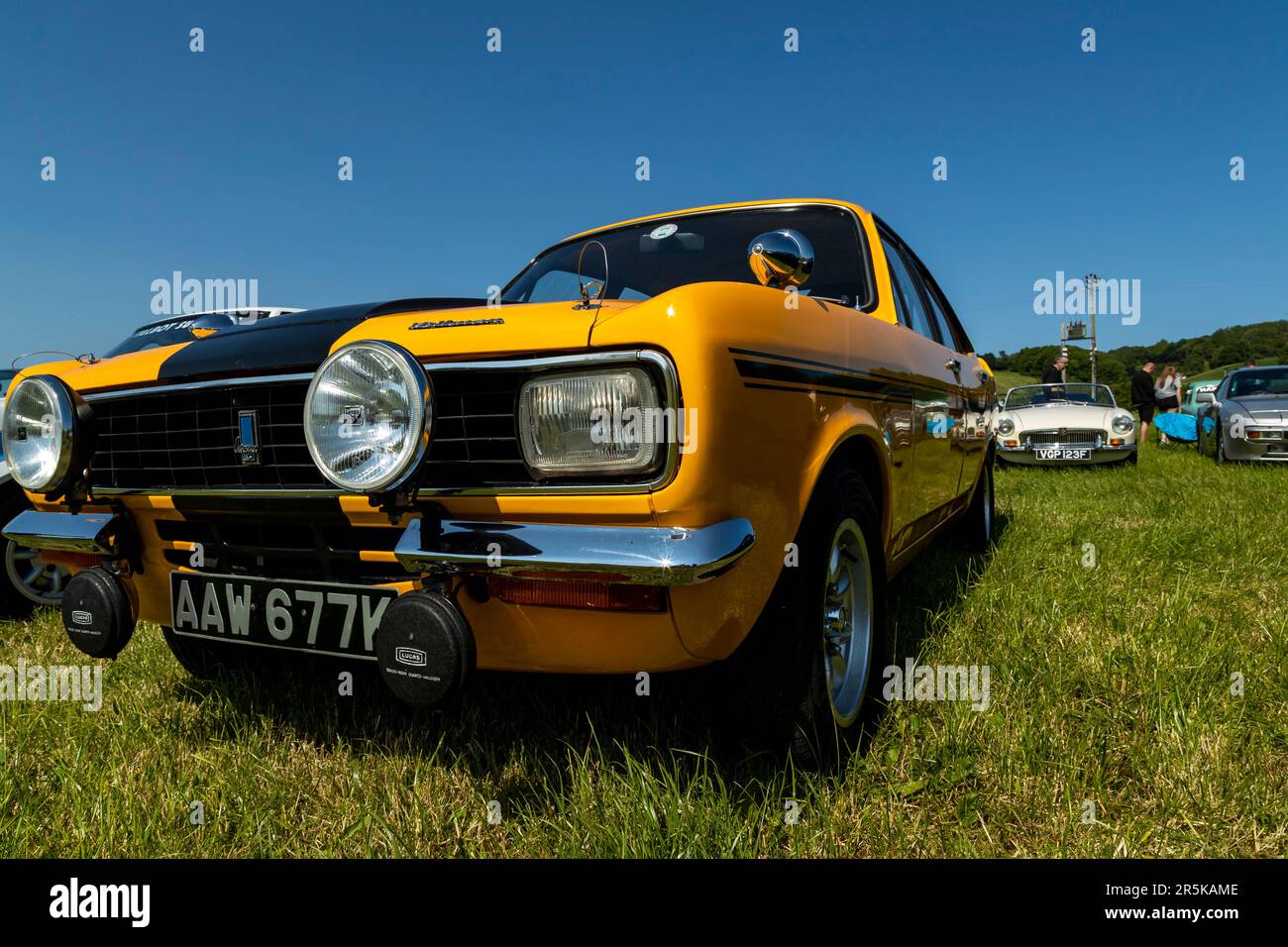 Classic car meet at Hanley Farm, Chepstow Stock Photo Alamy