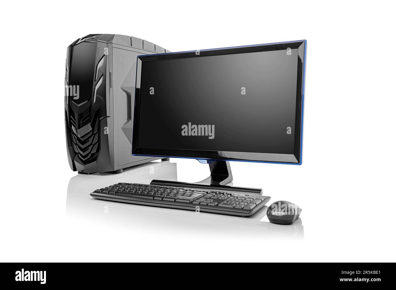 Desktop Computer isolated on white background Stock Photo - Alamy