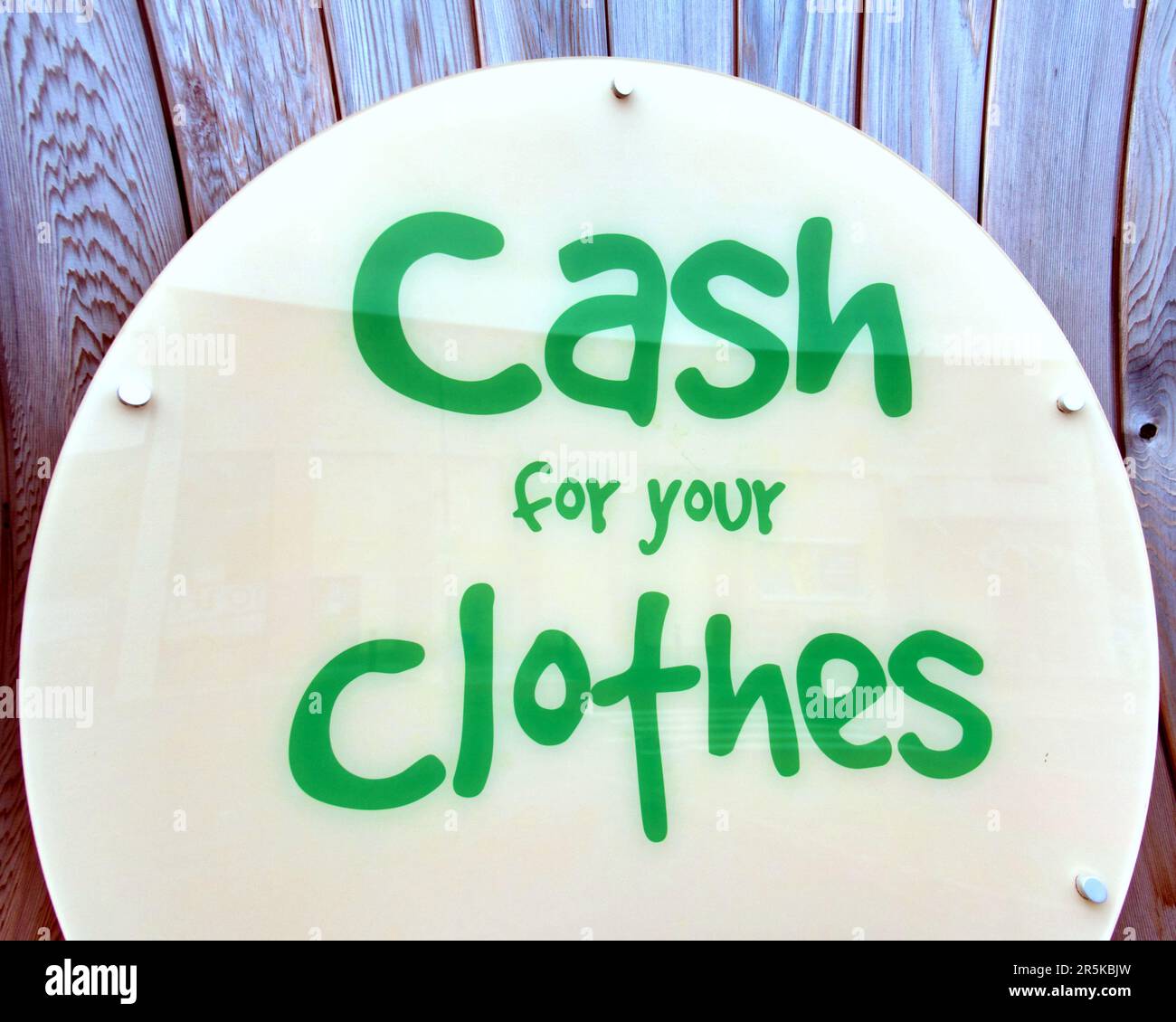 cash for your clothes sign Stock Photo