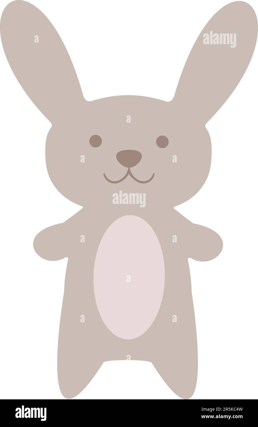A toy bunny isolated on white background. Vector illustration Stock ...
