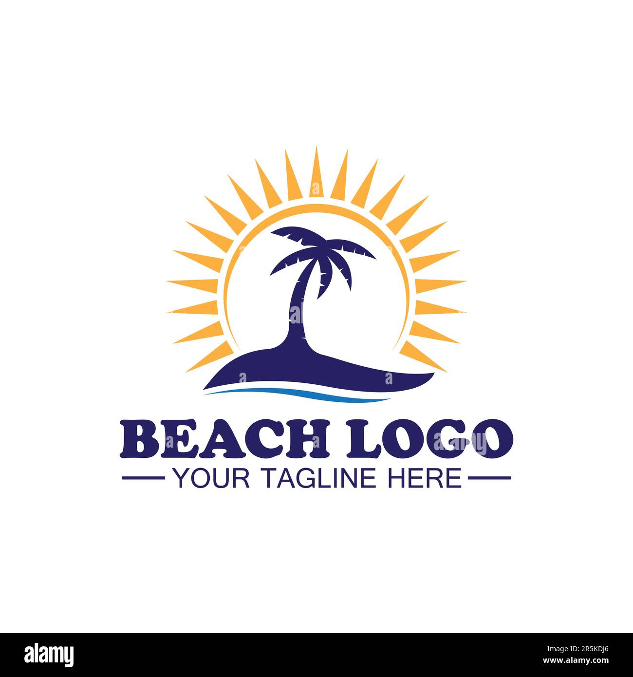 Beach logo design Vector template Stock Vector Image & Art - Alamy