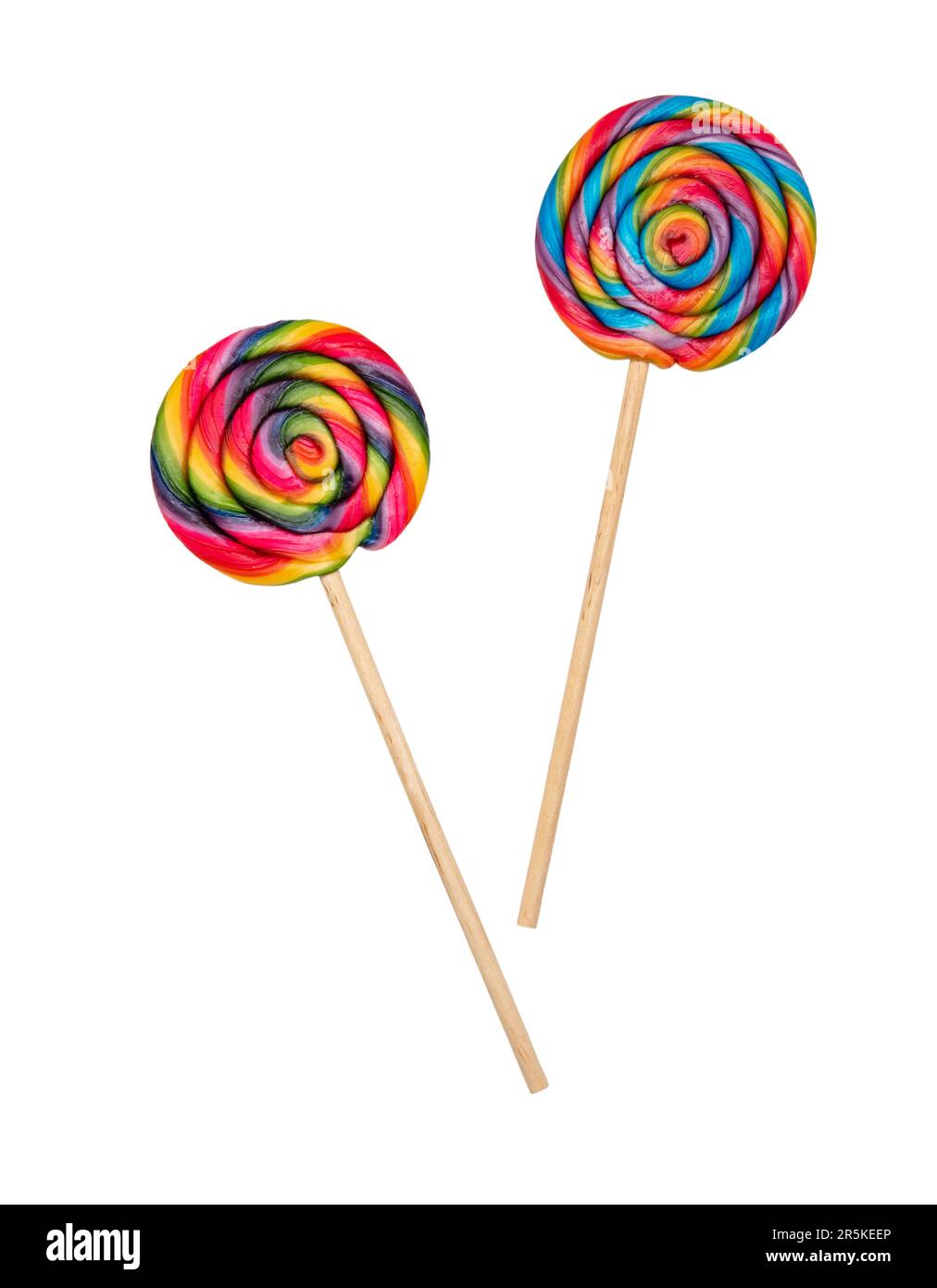 Lollipops colorful swirl isolated on transparent background. Childhood
