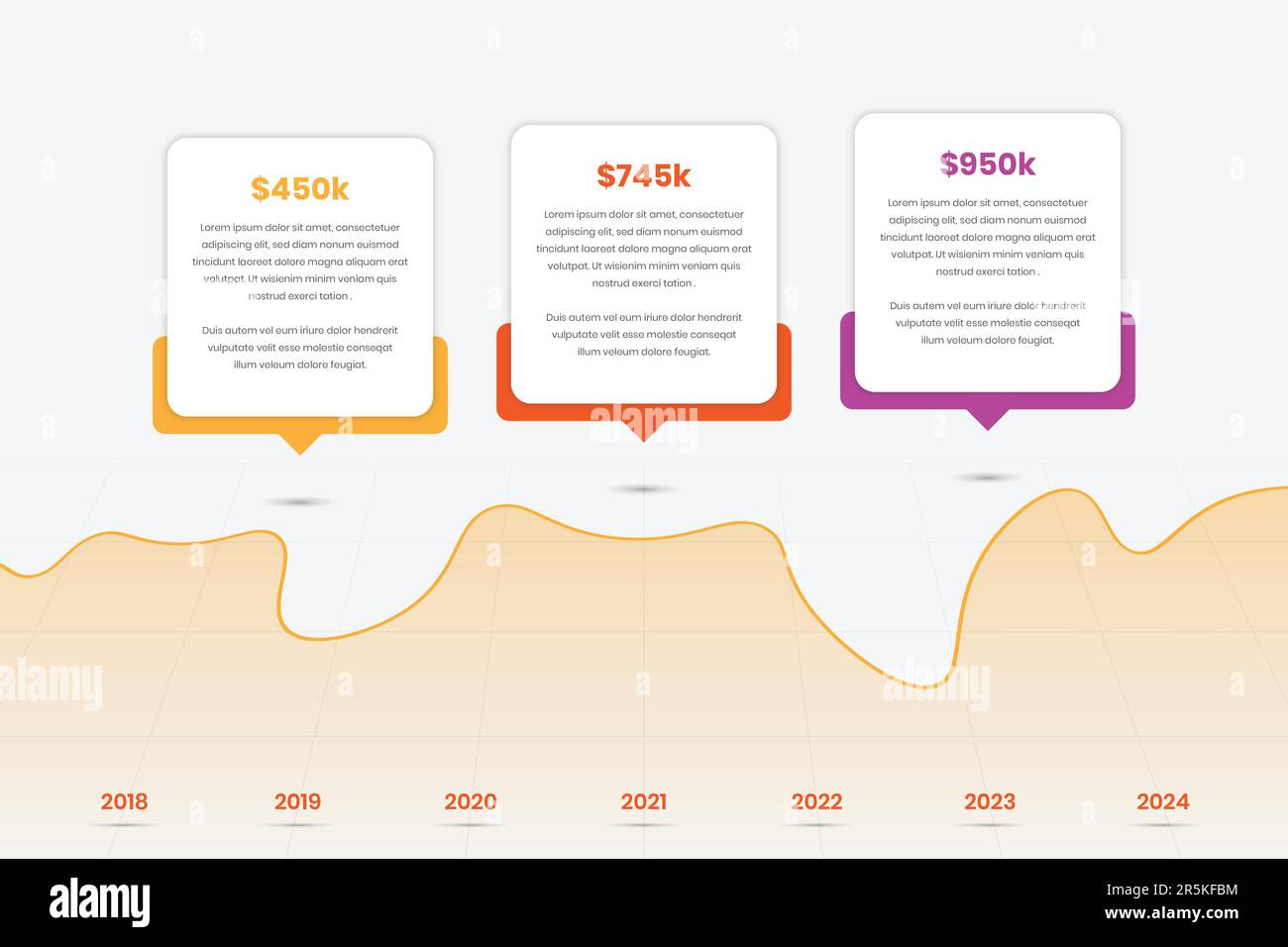 Modern business data presentation infographic template with graph Stock Vector