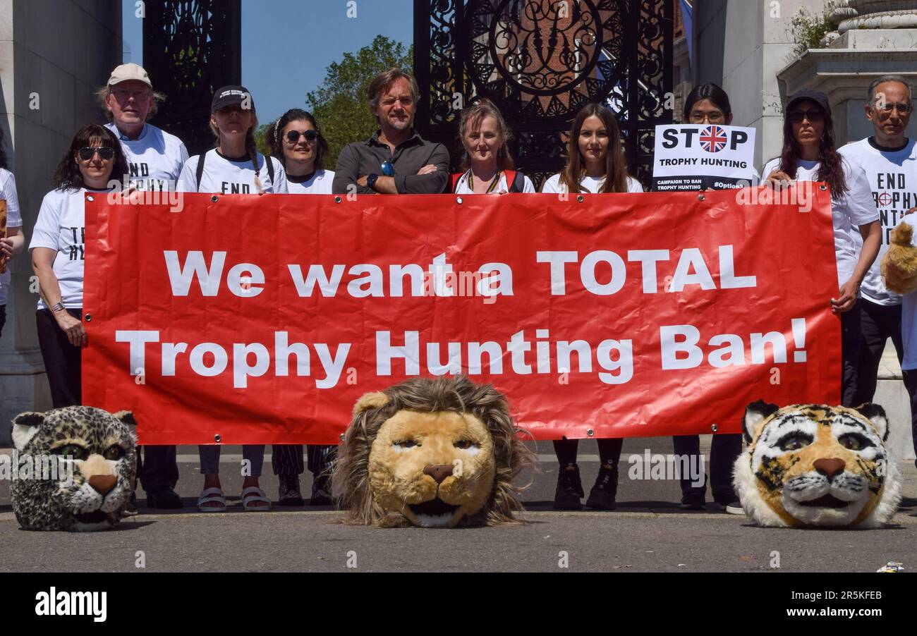 London England Uk 4th June 2023 Activists From The Campaign To Ban Trophy Hunting Join The