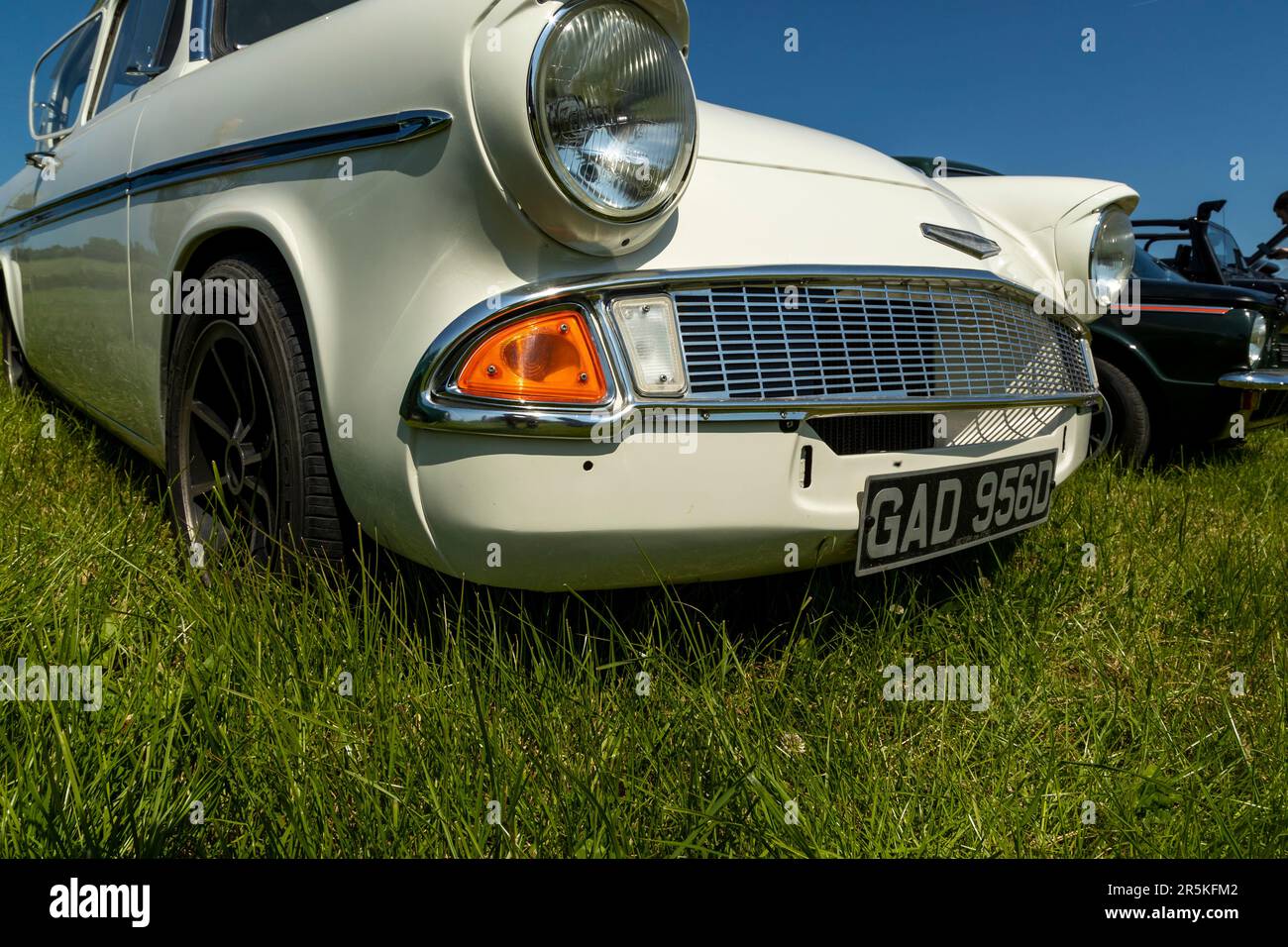 Ford Anglia. Classic car meet at Hanley Farm, Chepstow Stock Photo Alamy
