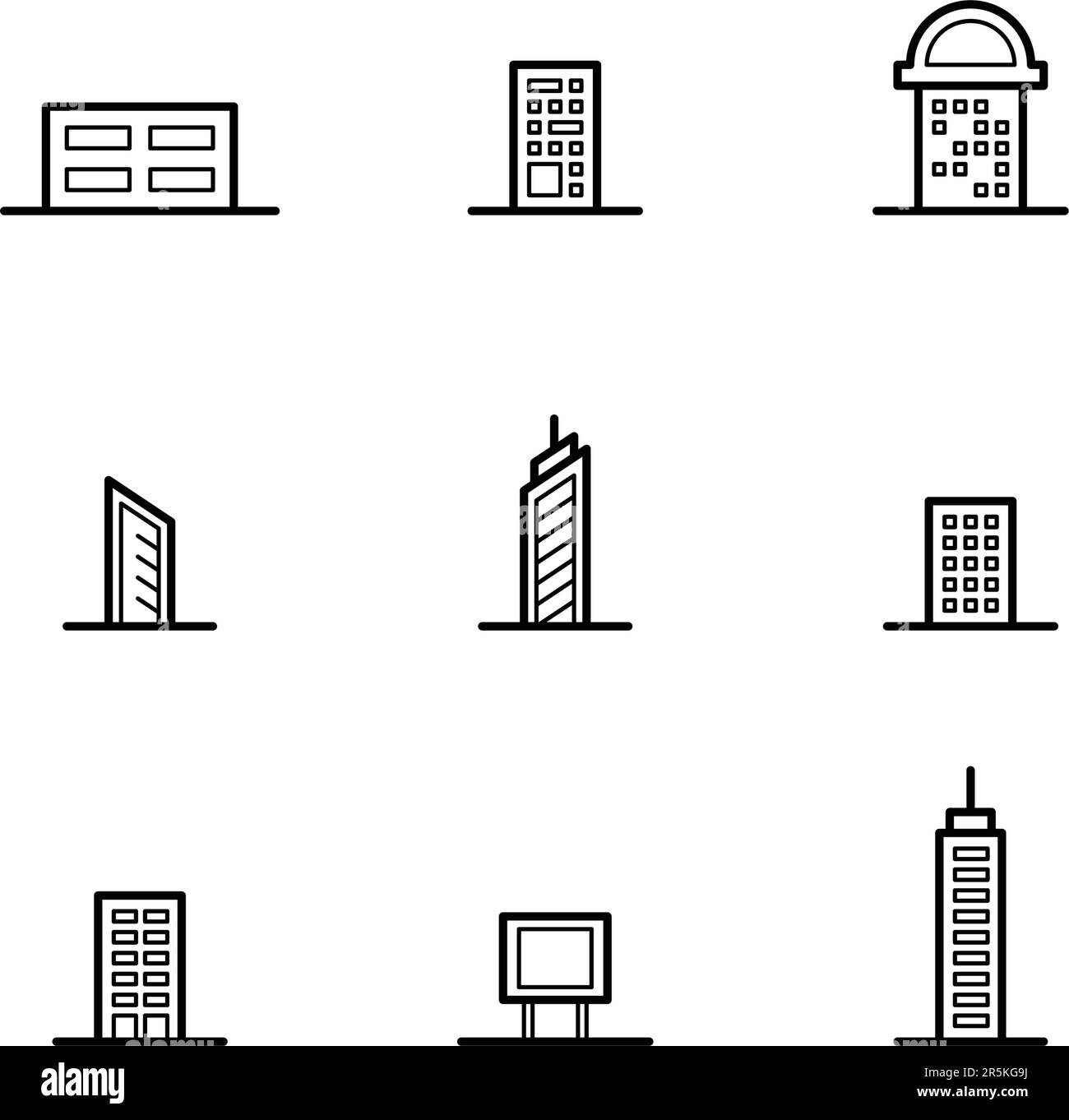 Set of Minimal Building for Icon, Infographic design Stock Vector Image ...