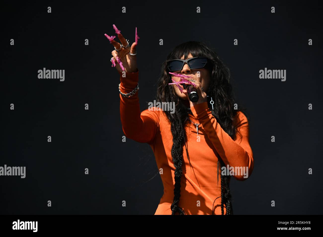 London, UK. 4th June, 2023. Loreen performs at Mighty Hoopla 2023 - Day 2 with more than 200 artists and perfromers across 10 stages embracing the best of pop, alternative and queer culture at Brockwell park. Credit: See Li/Picture Capital/Alamy Live News Stock Photo