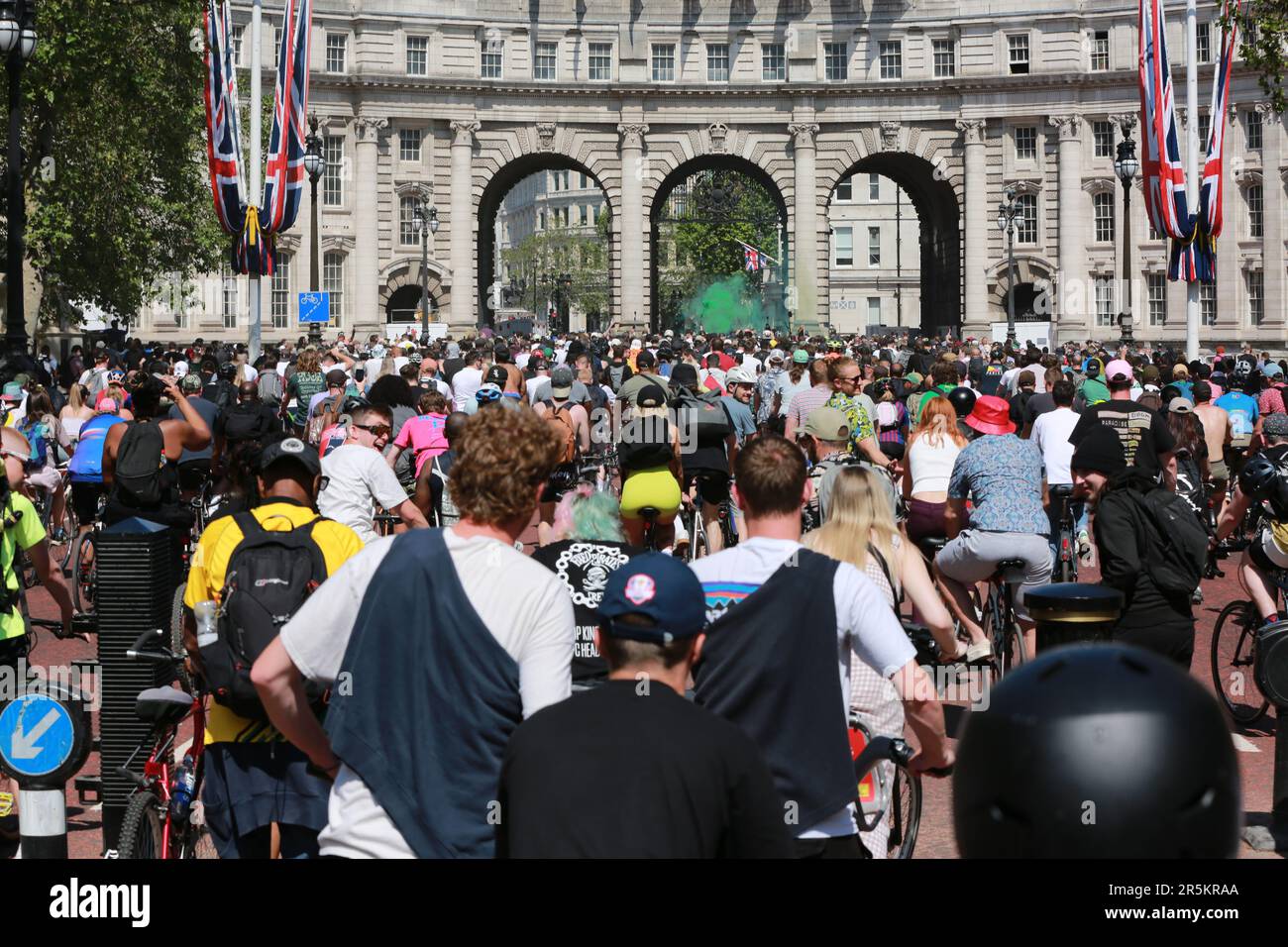 London, UK. 04 June 2023. Hundreds of people turned up on bikes to
