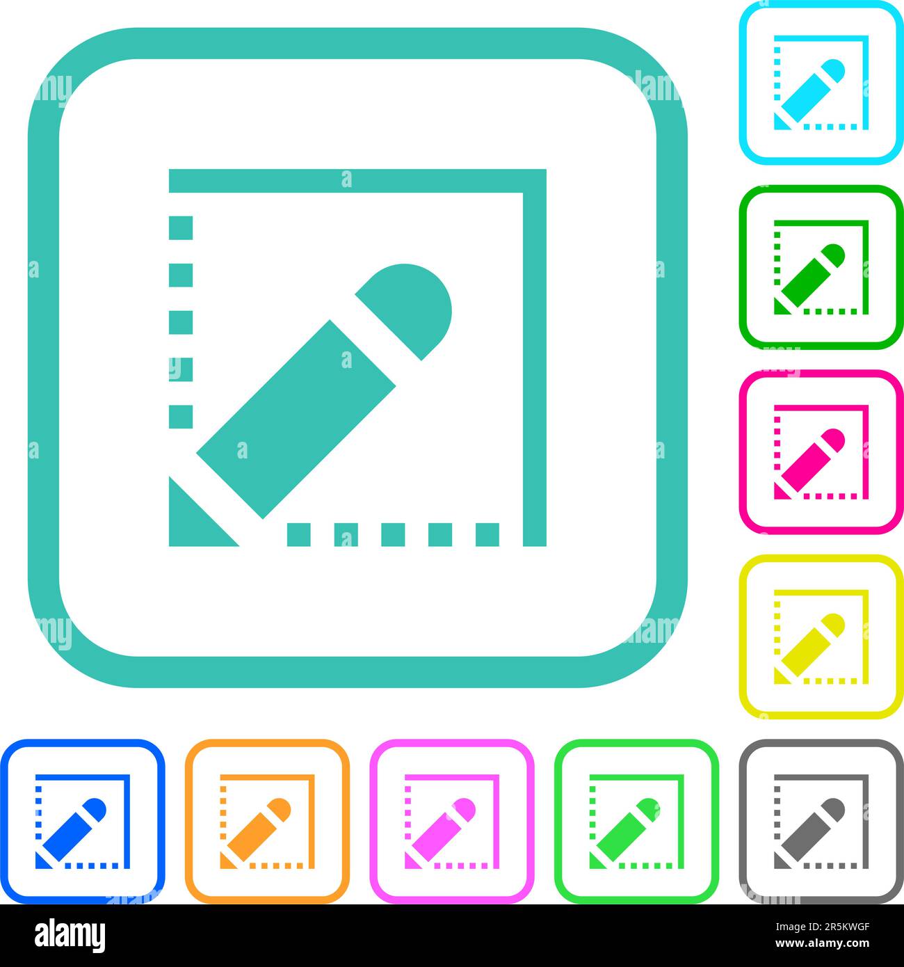 Edit shape vivid colored flat icons in curved borders on white ...