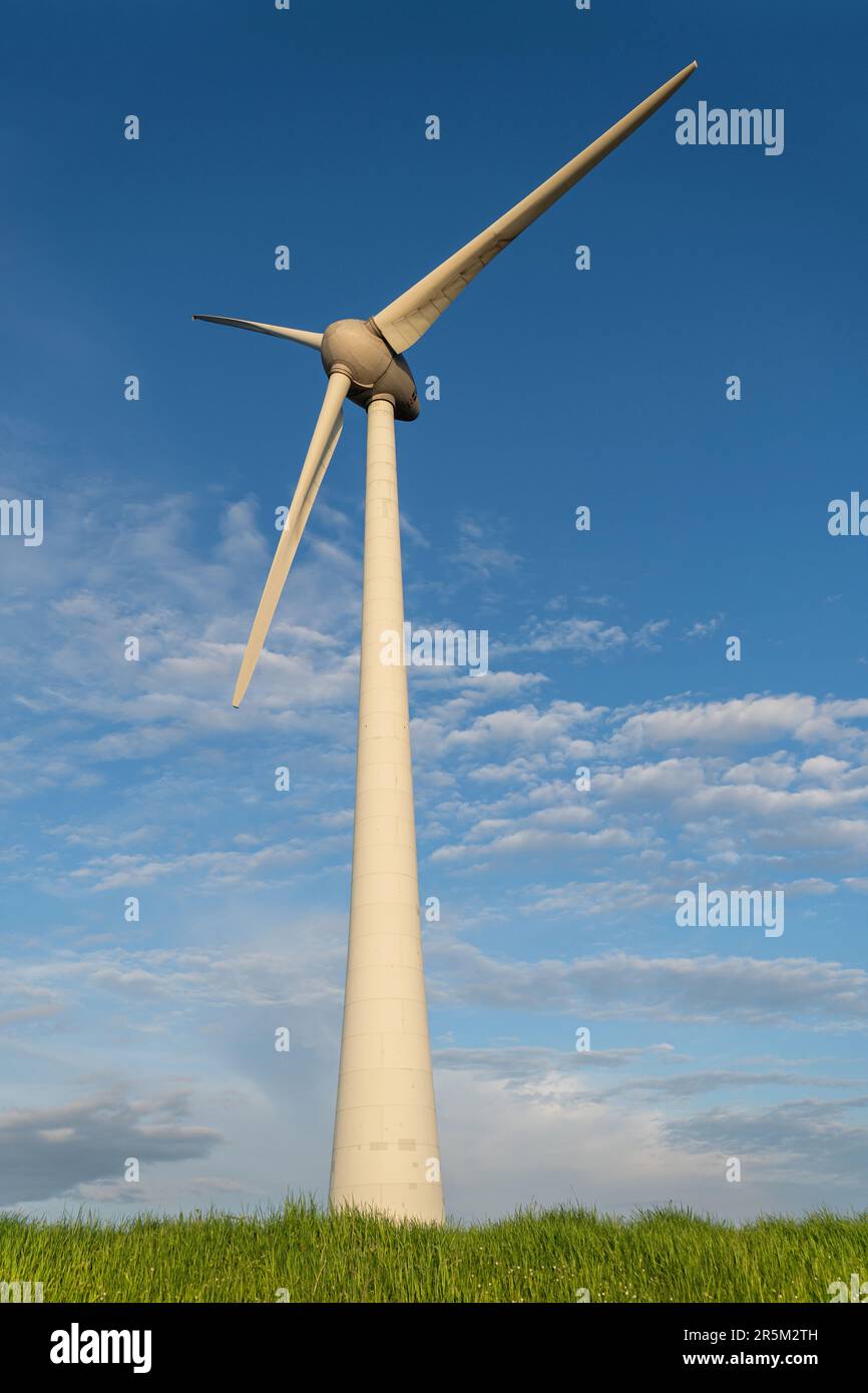 wind turbine against blue sky Stock Photo - Alamy