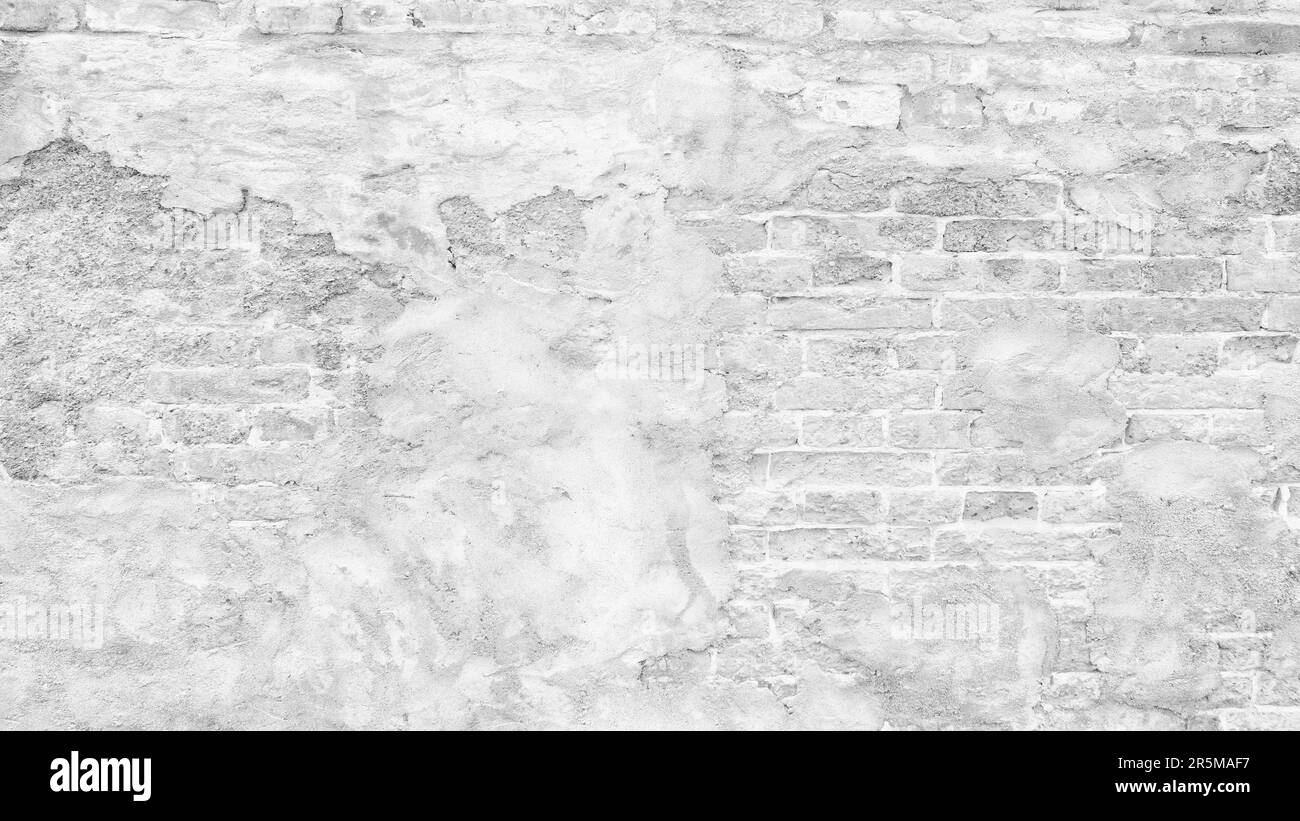 Abstract white brick wall texture for pattern background. wide panorama ...