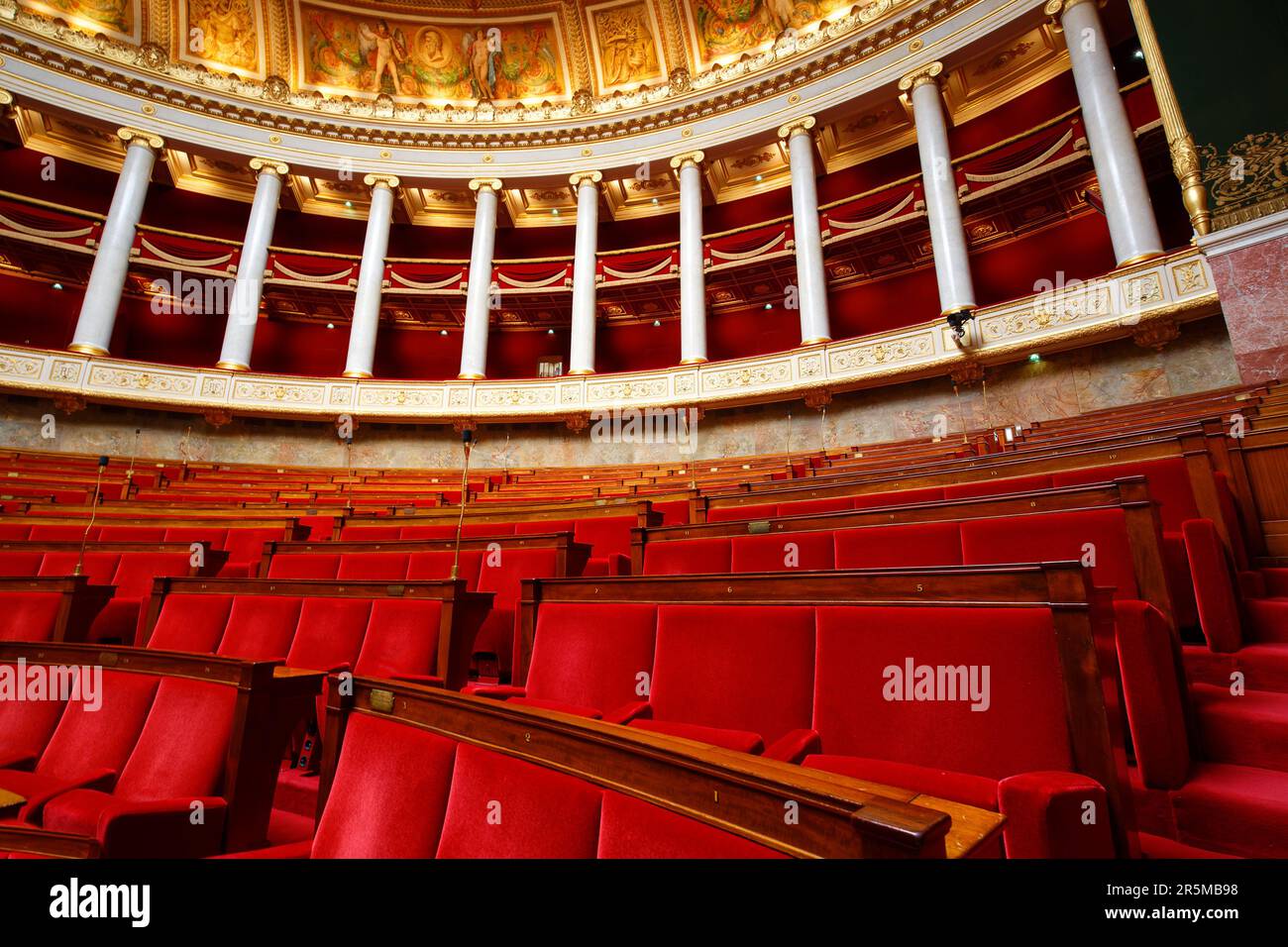 The benches in Bourbon palace , the seat of the French National