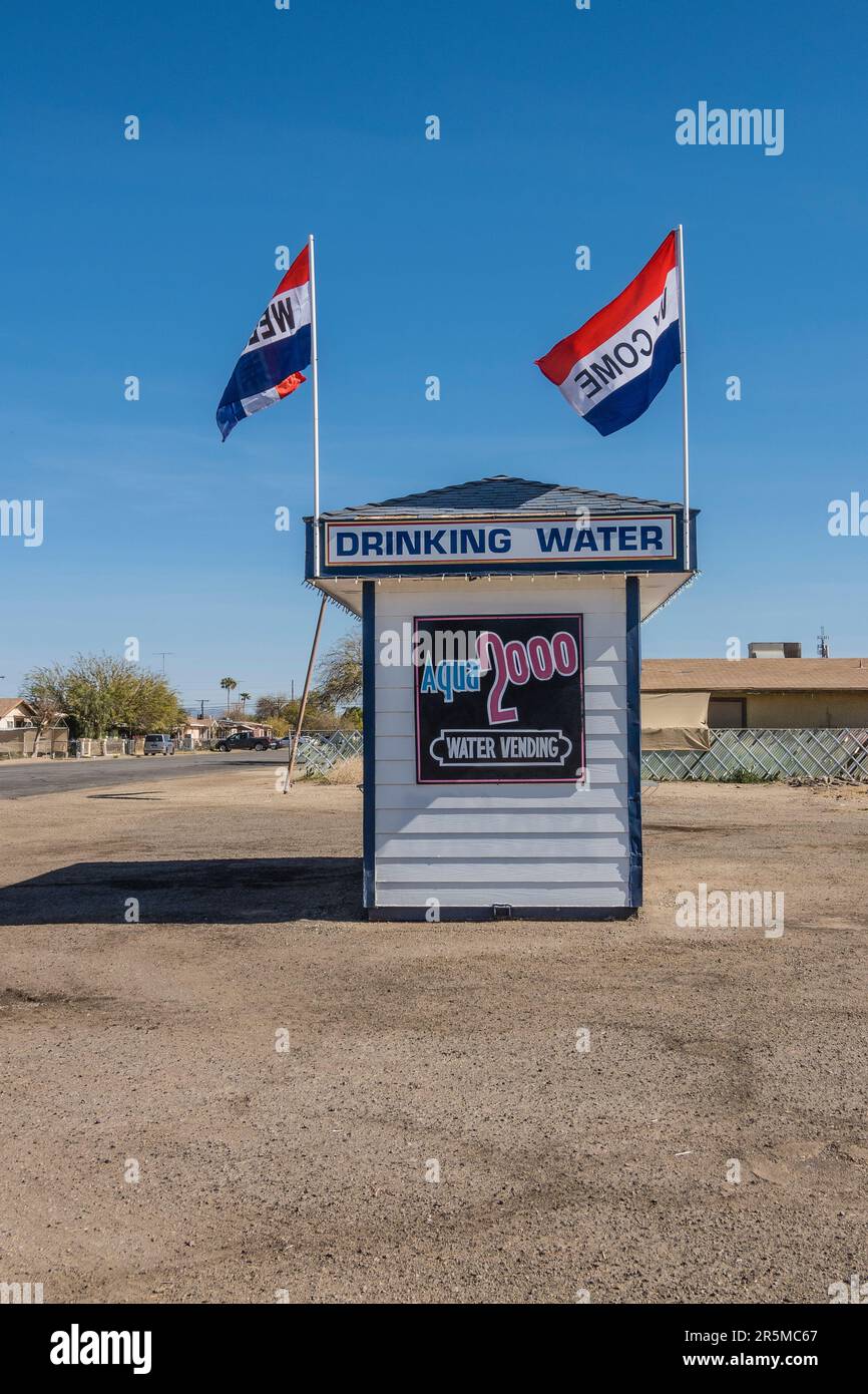 Tiny building vending water in Calipatria, California. Calipatria is located in the Colorado