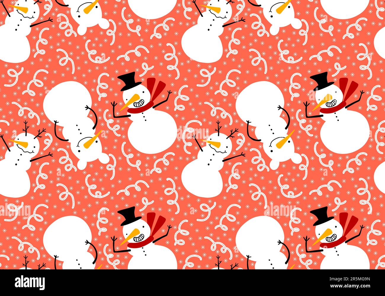 Christmas cartoon snowman seamless snowflakes and penguin and gifts box ...