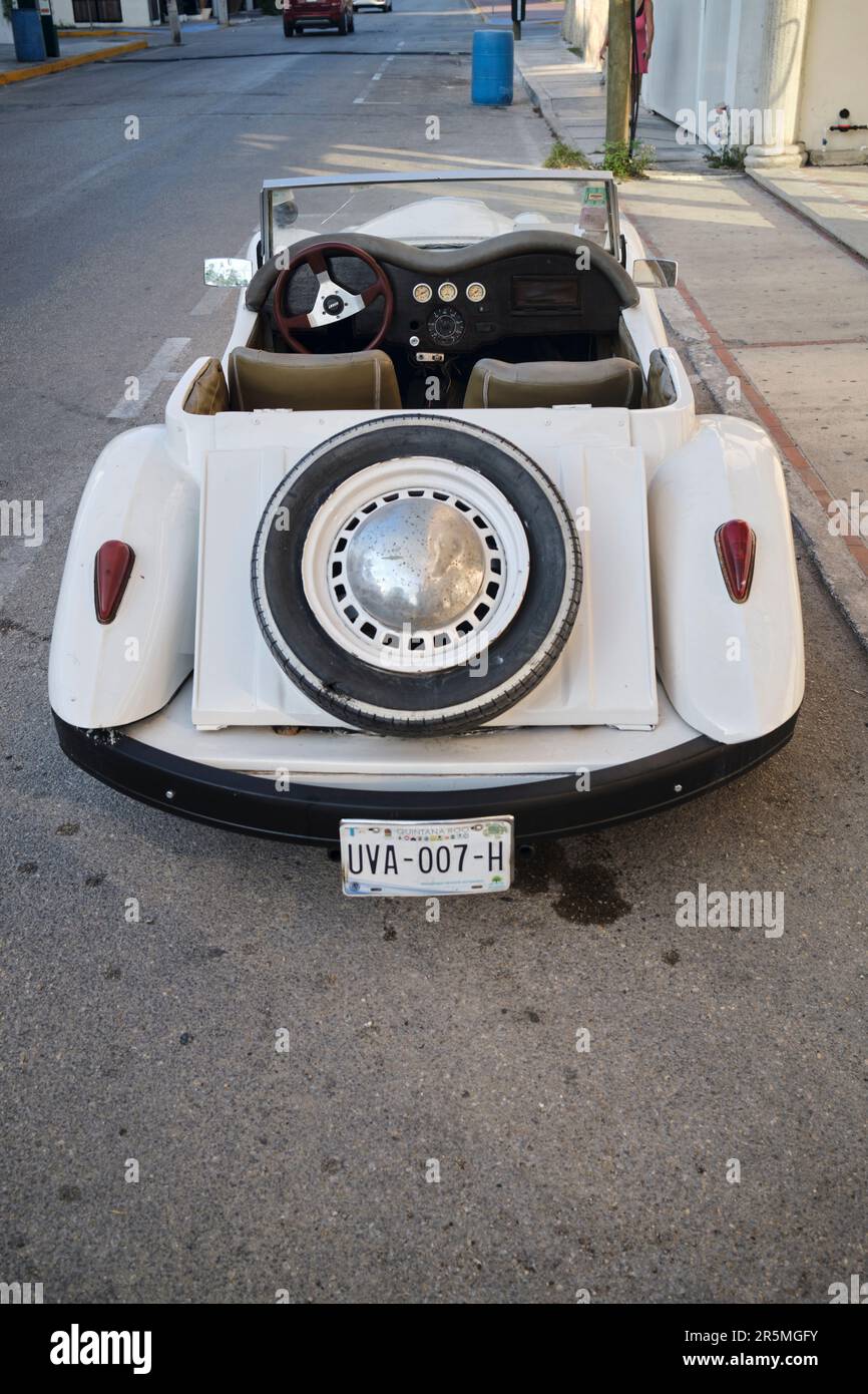 MG Classic Car parked in Playa del Carmen Mexico Stock Photo Alamy