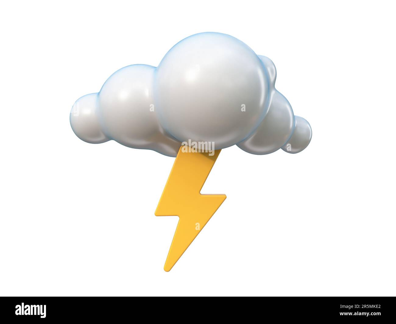 Weather icon Cloud with lightning 3D rendering illustration isolated on ...