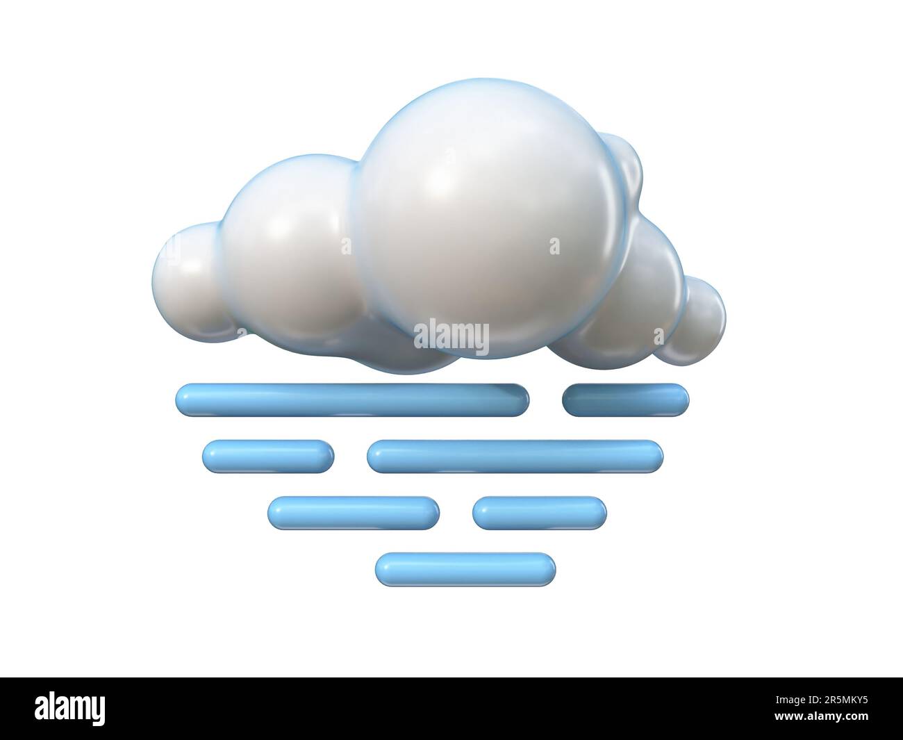 Weather icon Cloud with fog 3D rendering illustration isolated on white ...