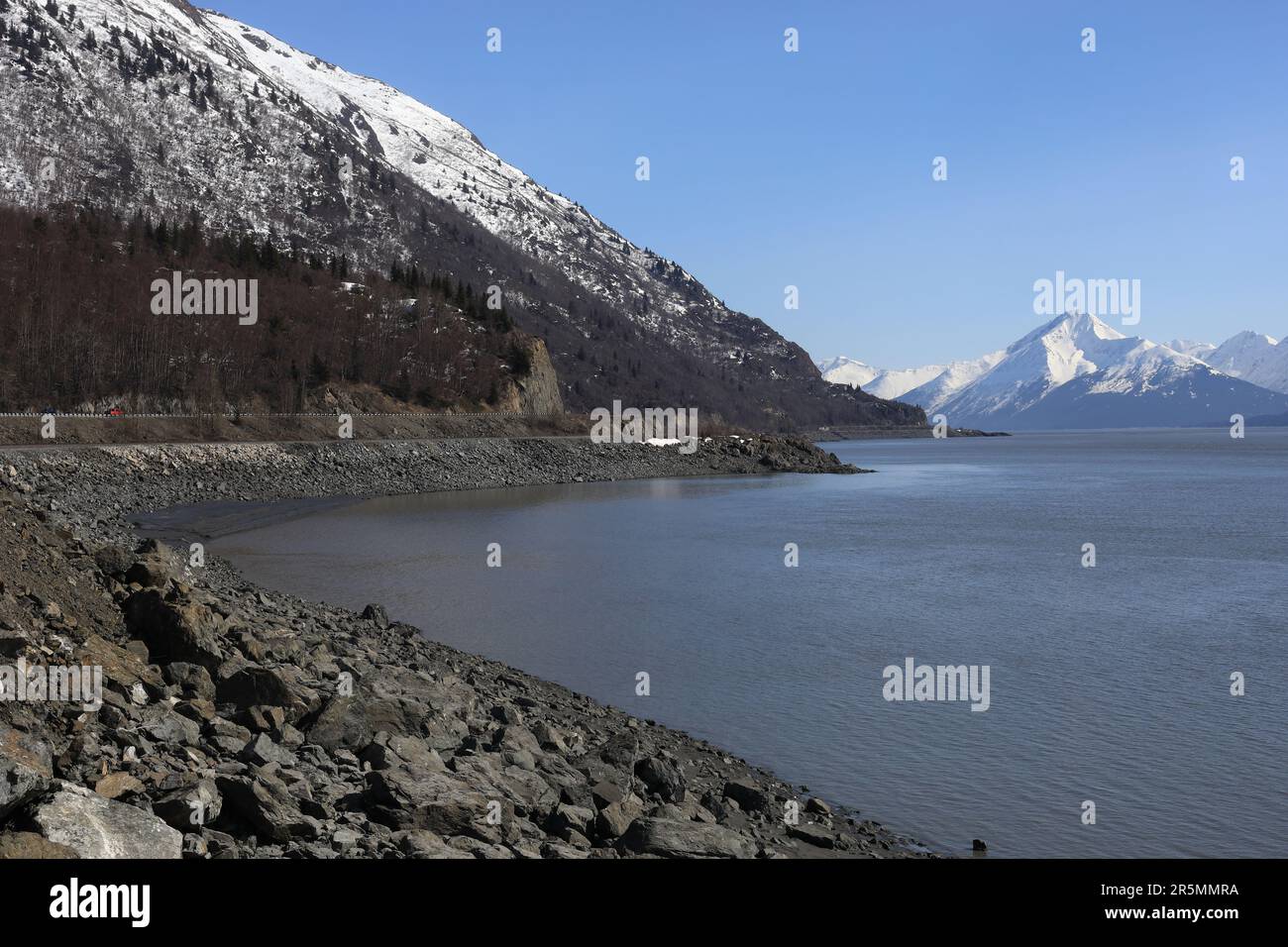 Cloudless Turnagain arm Stock Photo