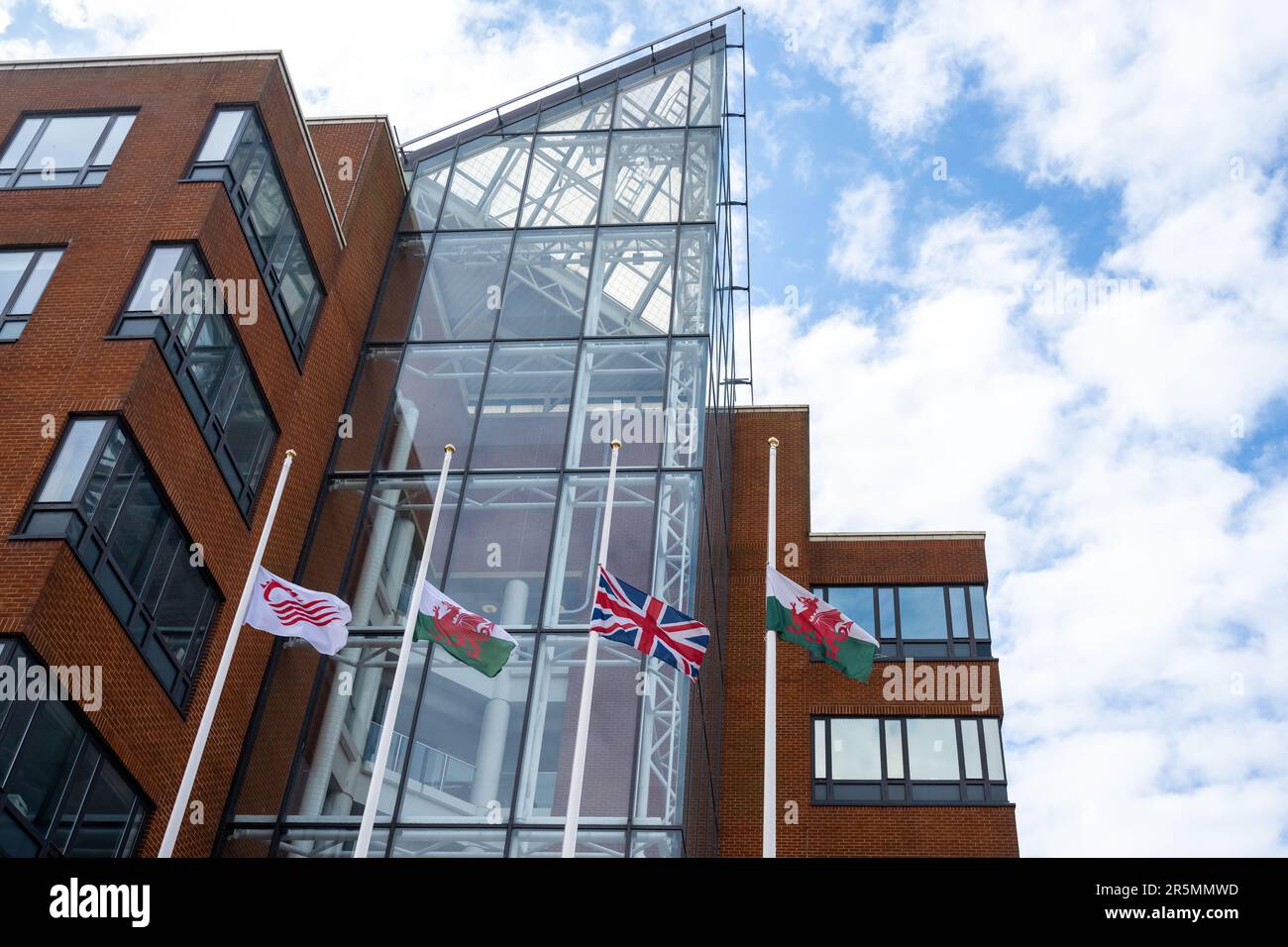 Flags fly at half mast outside the National Assembly Building in memory