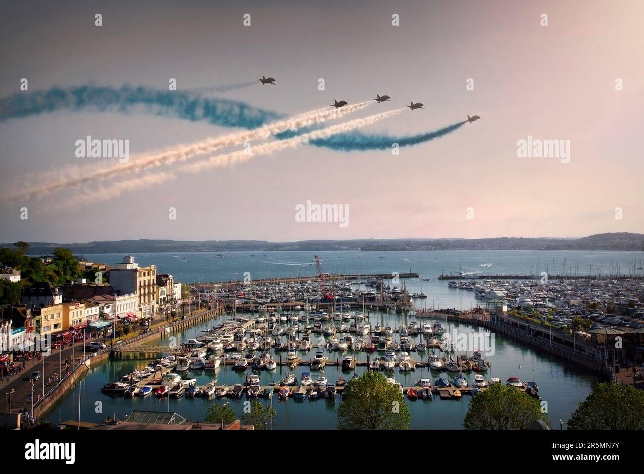 GB DEVON RAF Red Arrows performing above Torbay at the English