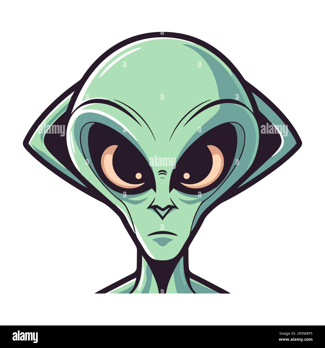 green cartoon alien face