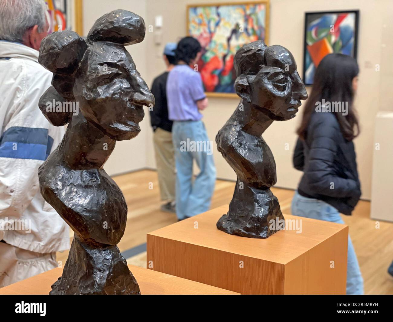 Bronze sculptures on display at the Los Angeles County Museum of Art in