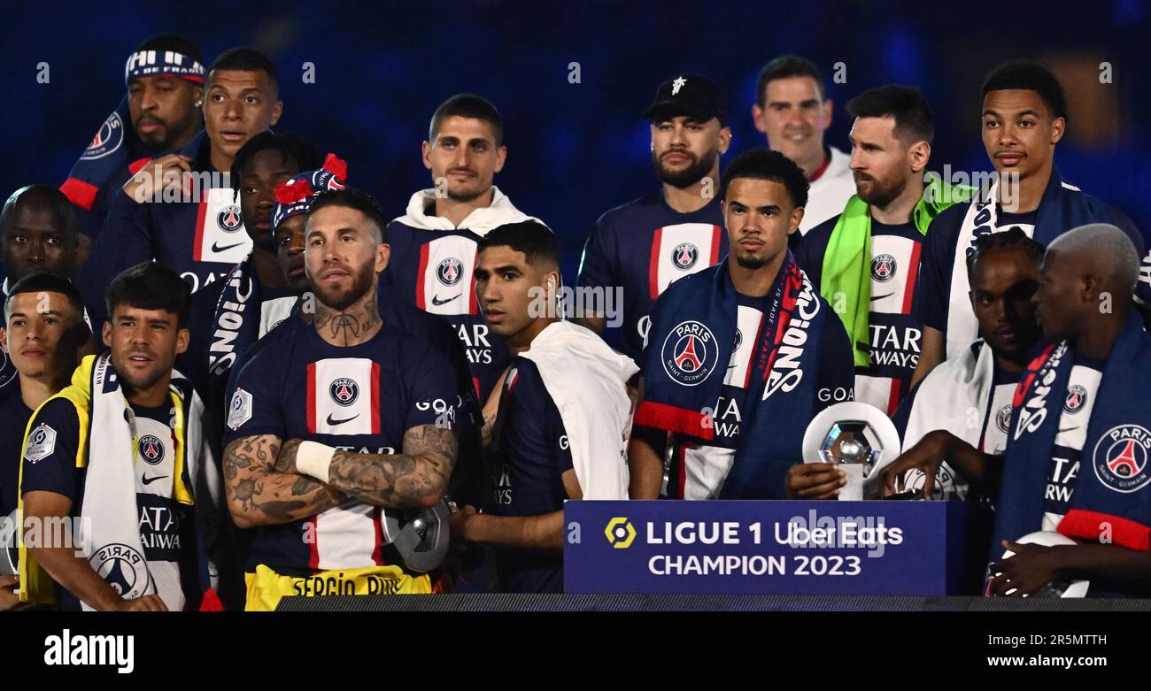 Paris France June Lionel Messi Neymar Sergio Ramos Achraf Hakimi Hugo Ekitike El