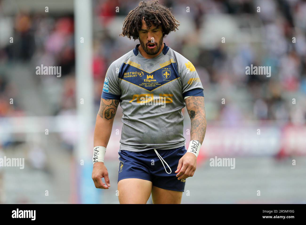 Newcastle, UK. 4th June 2023.Kevin Proctor of Wakefield Trinity during the BetFred Super League match between Wakefield Trinity Wildcats and Leigh Leopards at St. James' Park, Newcastle on Sunday 4th June 2023. (Photo: Mark Fletcher | MI News) Credit: MI News & Sport /Alamy Live News Stock Photo