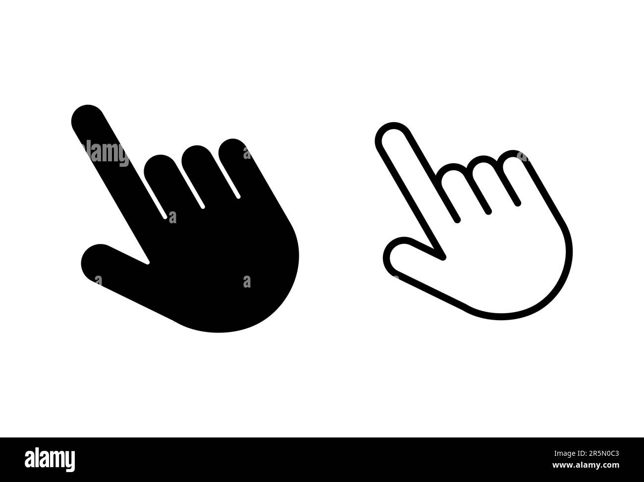 Hand click icon set. pointer icon vector. hand cursor icon vector Stock ...