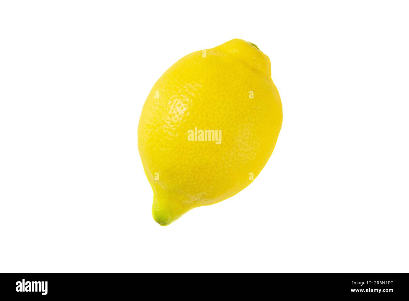 Whole yellow lemon fruit isolated on white. Citrus limon. Stock Photo