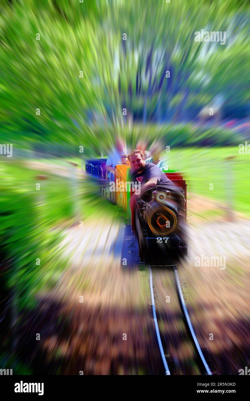 South Shields South Marine Park popular miniature railway speeding