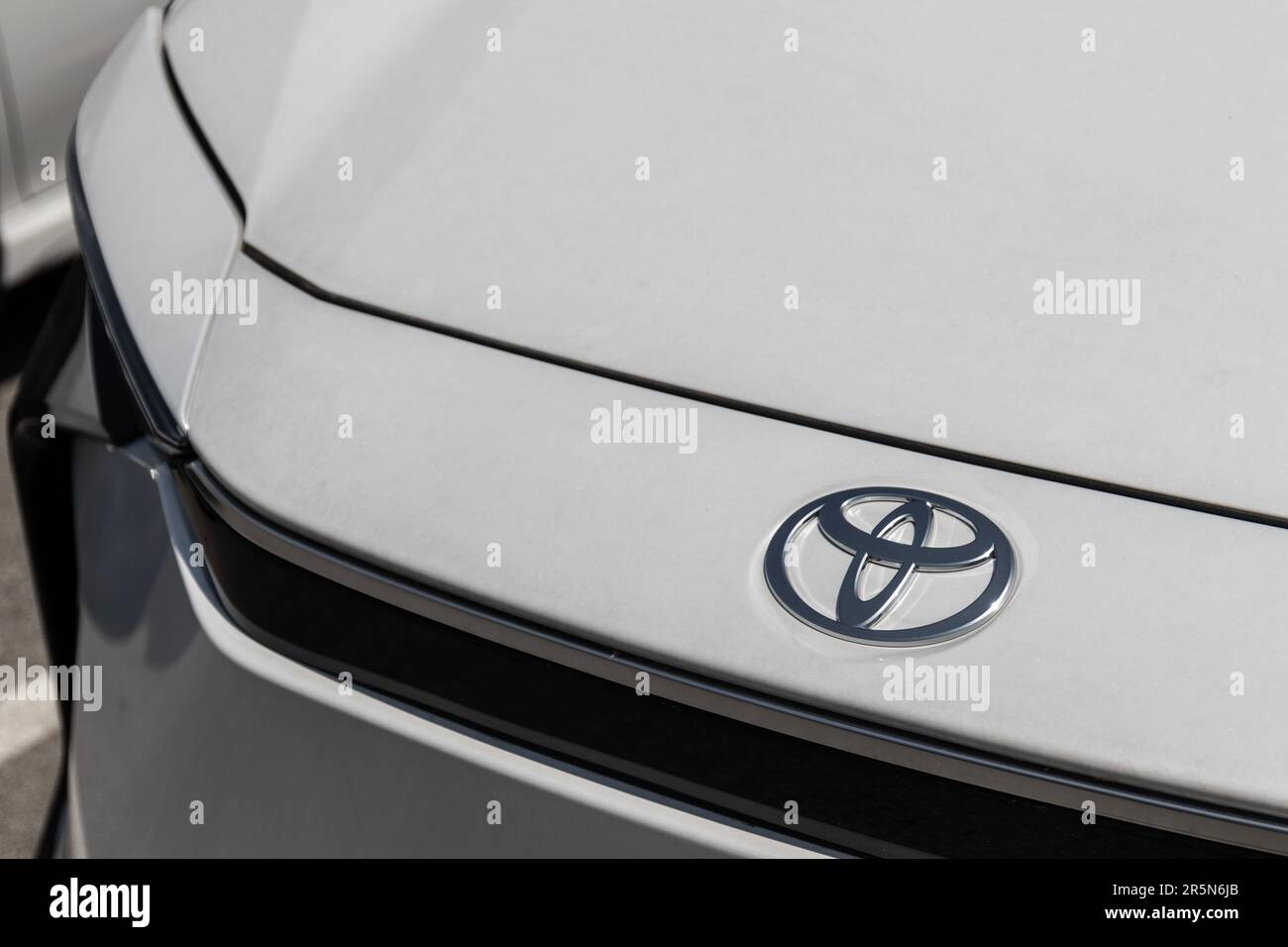 Avon Circa June 2023 Toyota bZ4X EV Electric Vehicle display at a